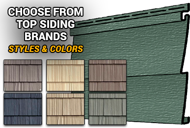 Choose from top siding brands